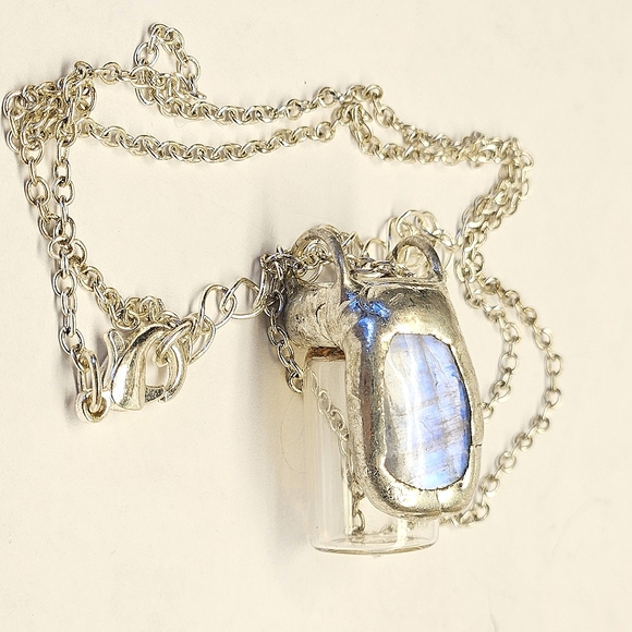 Handmade Moonstone Vial Necklace - Picture 4 of 12